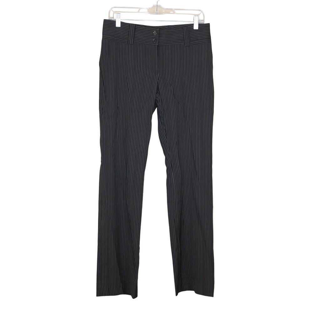 Dolce & Gabbana Black & White Pinstripe Low Rise Boot Leg Trousers Pants Size 42